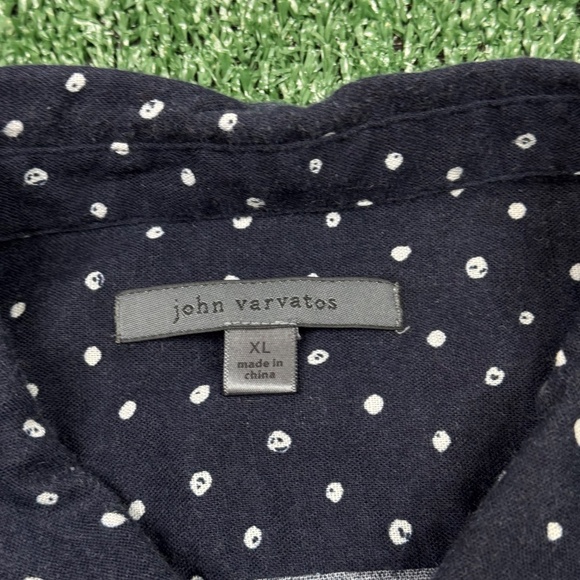 John Varvatos Button Up Shirt Men's Size XL Blue Short Sleeve Collared Slim - Picture 4 of 7